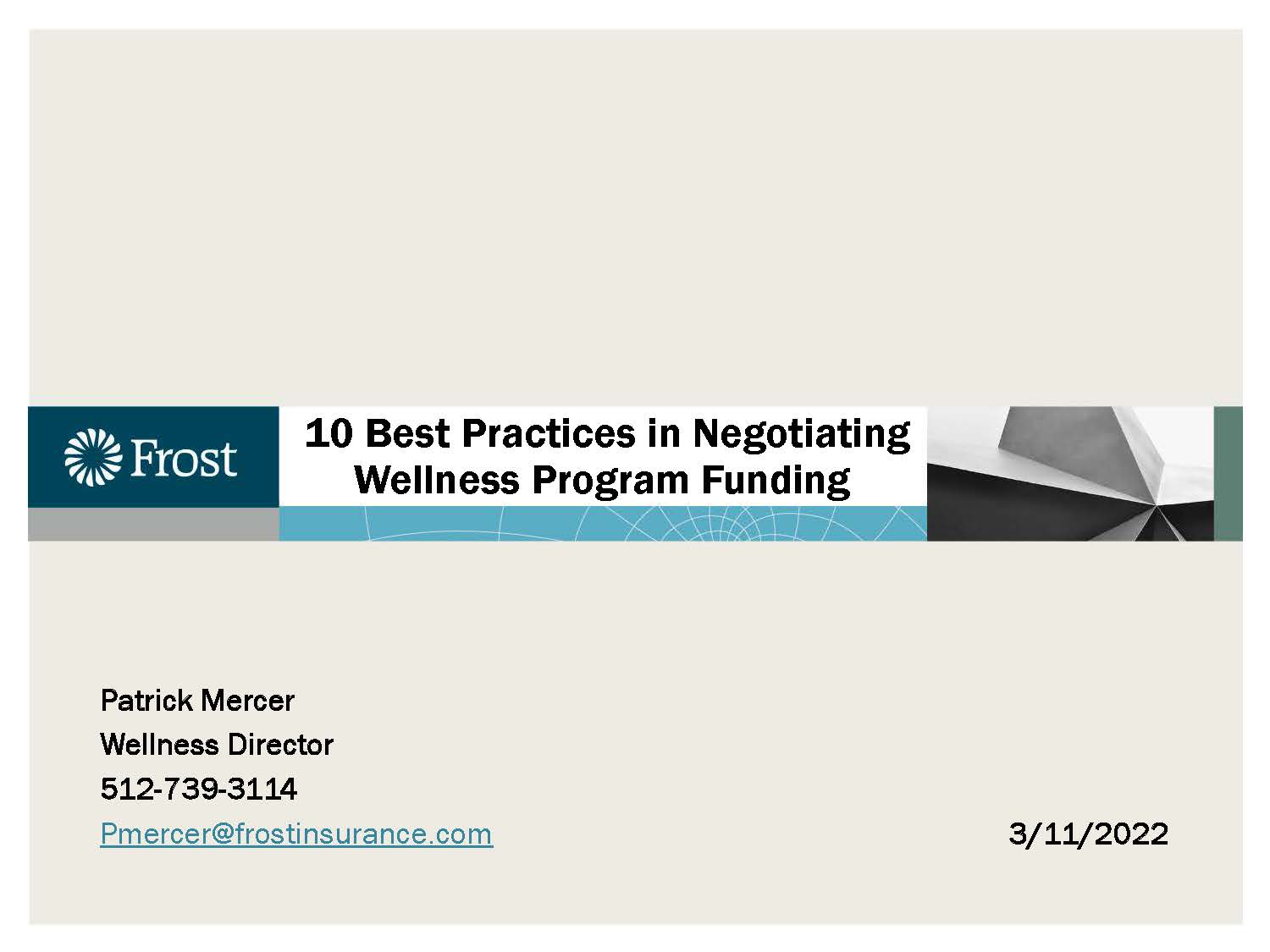 10 Best Practices in Negotiating Wellness Program Funding