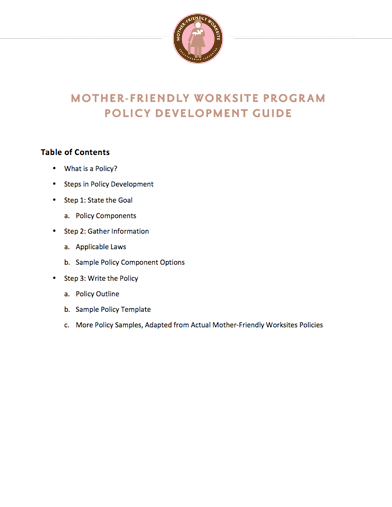 Mother-Friendly Worksite Program Policy Development Guide