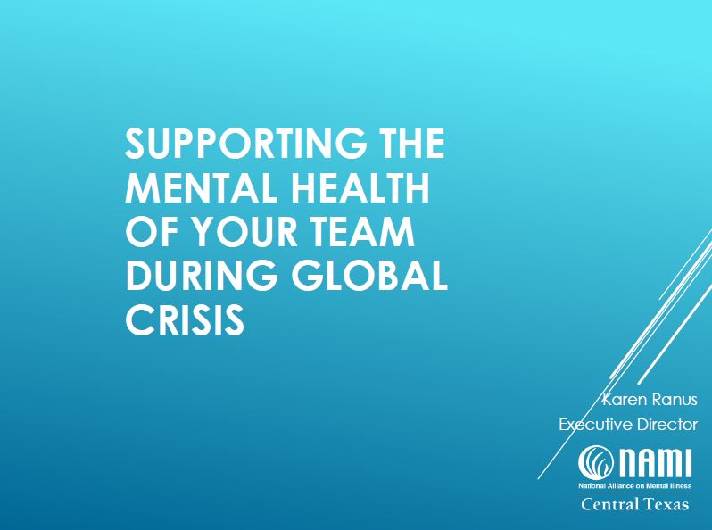 Supporting the Mental Health of your Team During Global Crisis